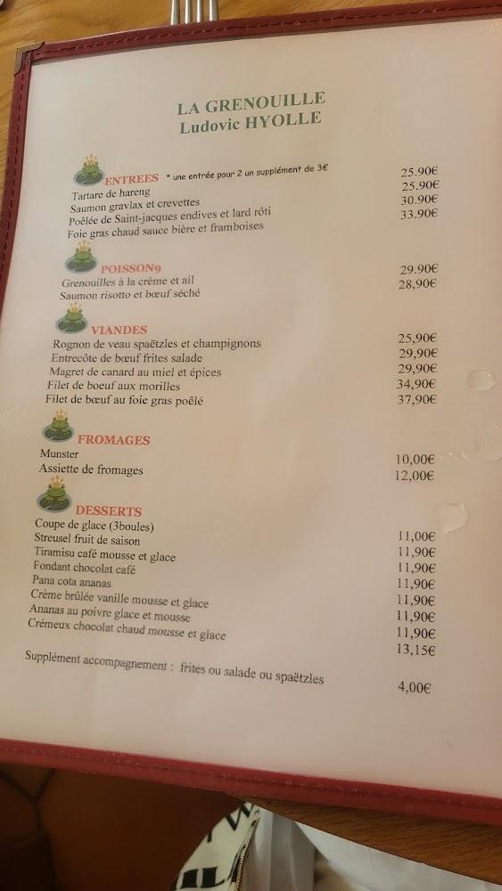 La Grenouille - Menu Image 1
